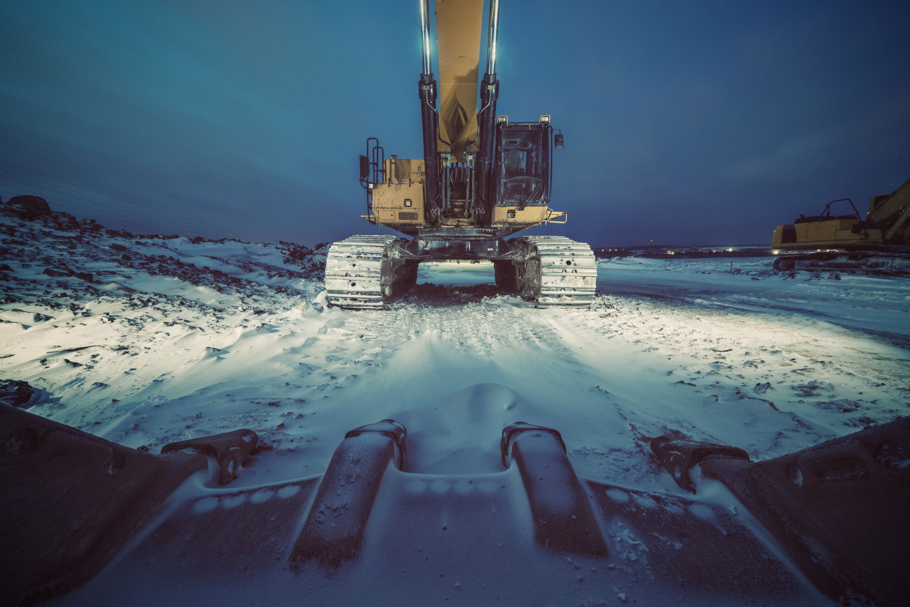 Digger at night