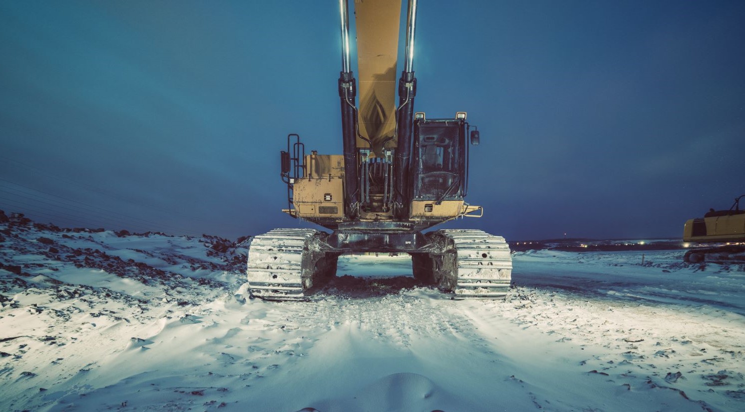 Digger at night