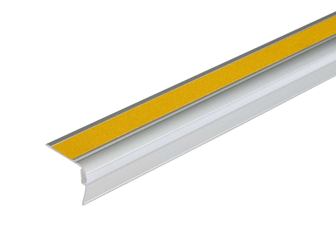 Aluminium Step Edge with Anti-Slip Yellow Strip