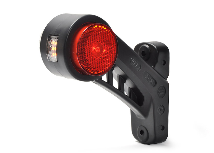 60° Short Outline Marker Light With Reflector - Red / White