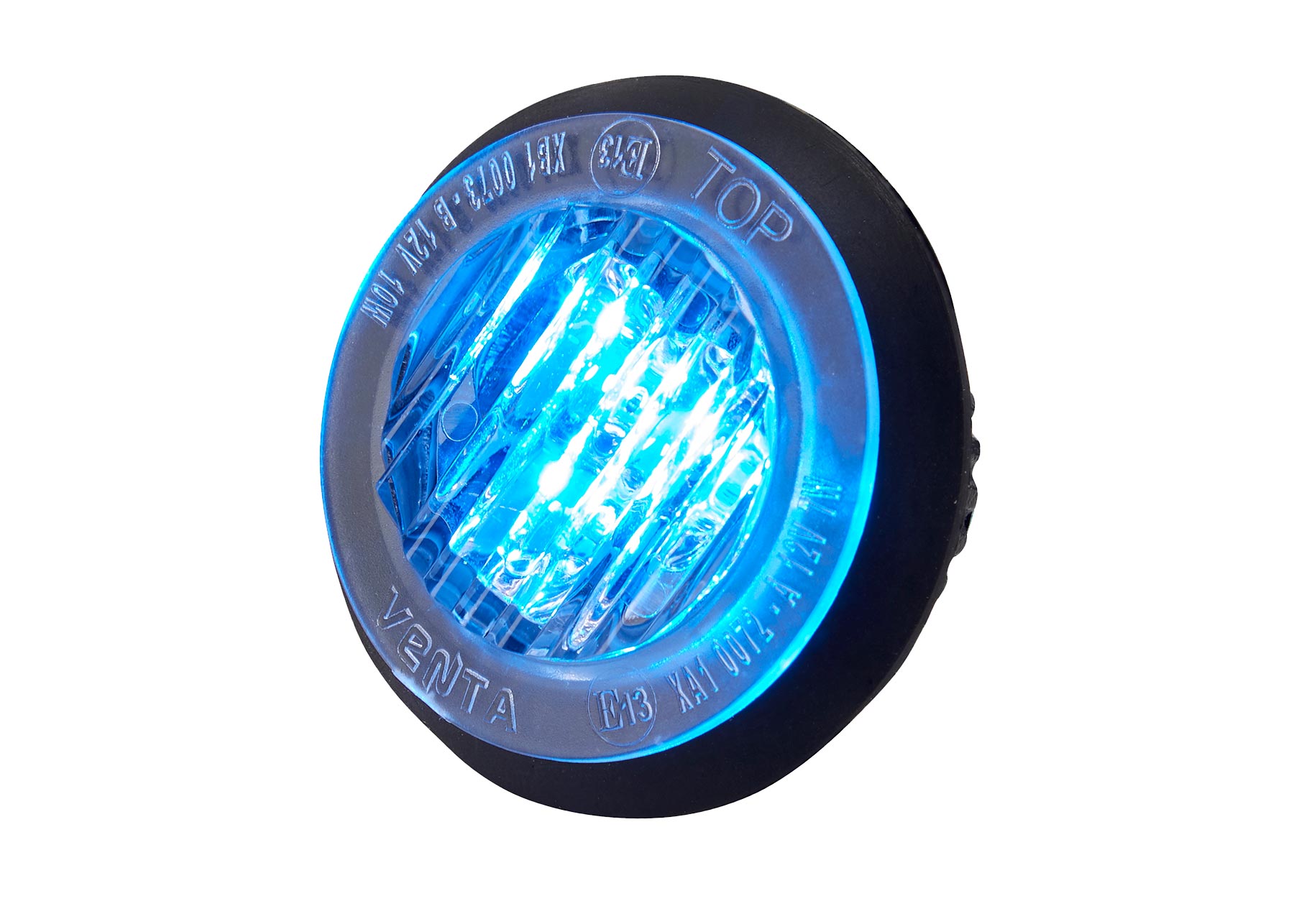 VPR Series Round, Push-Fit R65 LED Warning Light - Blue