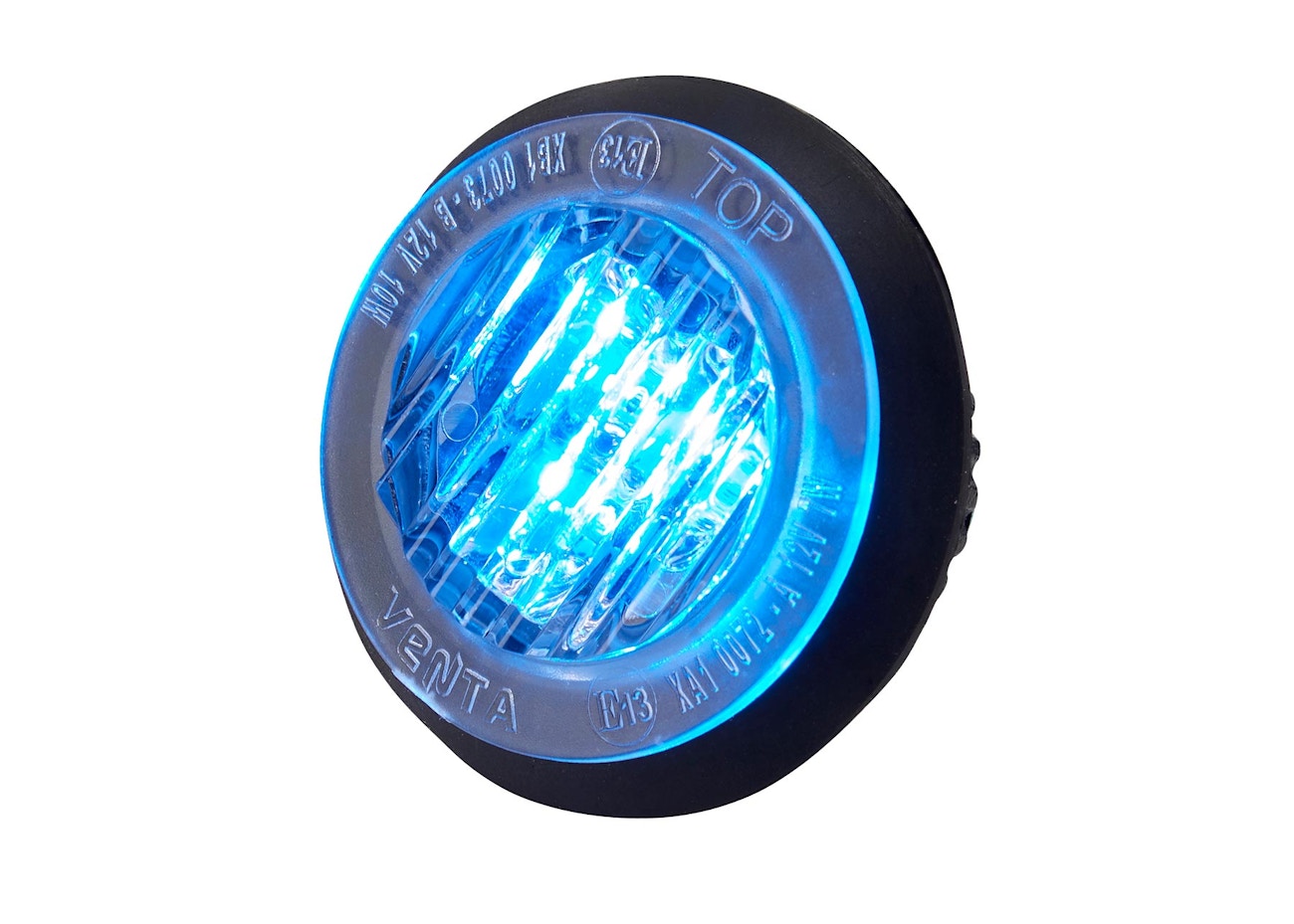 VPR Series Round, Push-Fit R65 LED Warning Light - Blue